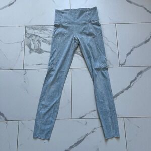 Lululemon Fast and Free Tight 25" legging City Grit White Blue Fog sz 4